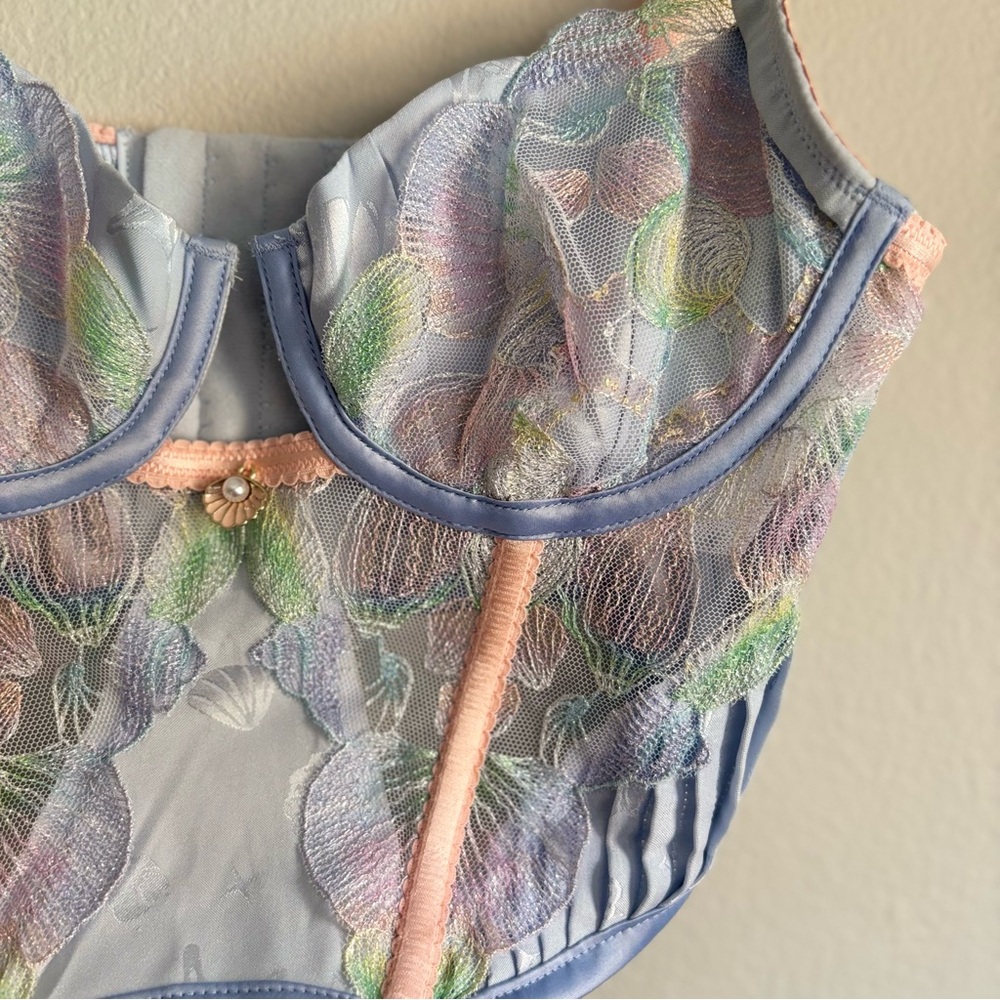 For Love And Lemons Pastel Lace corset top